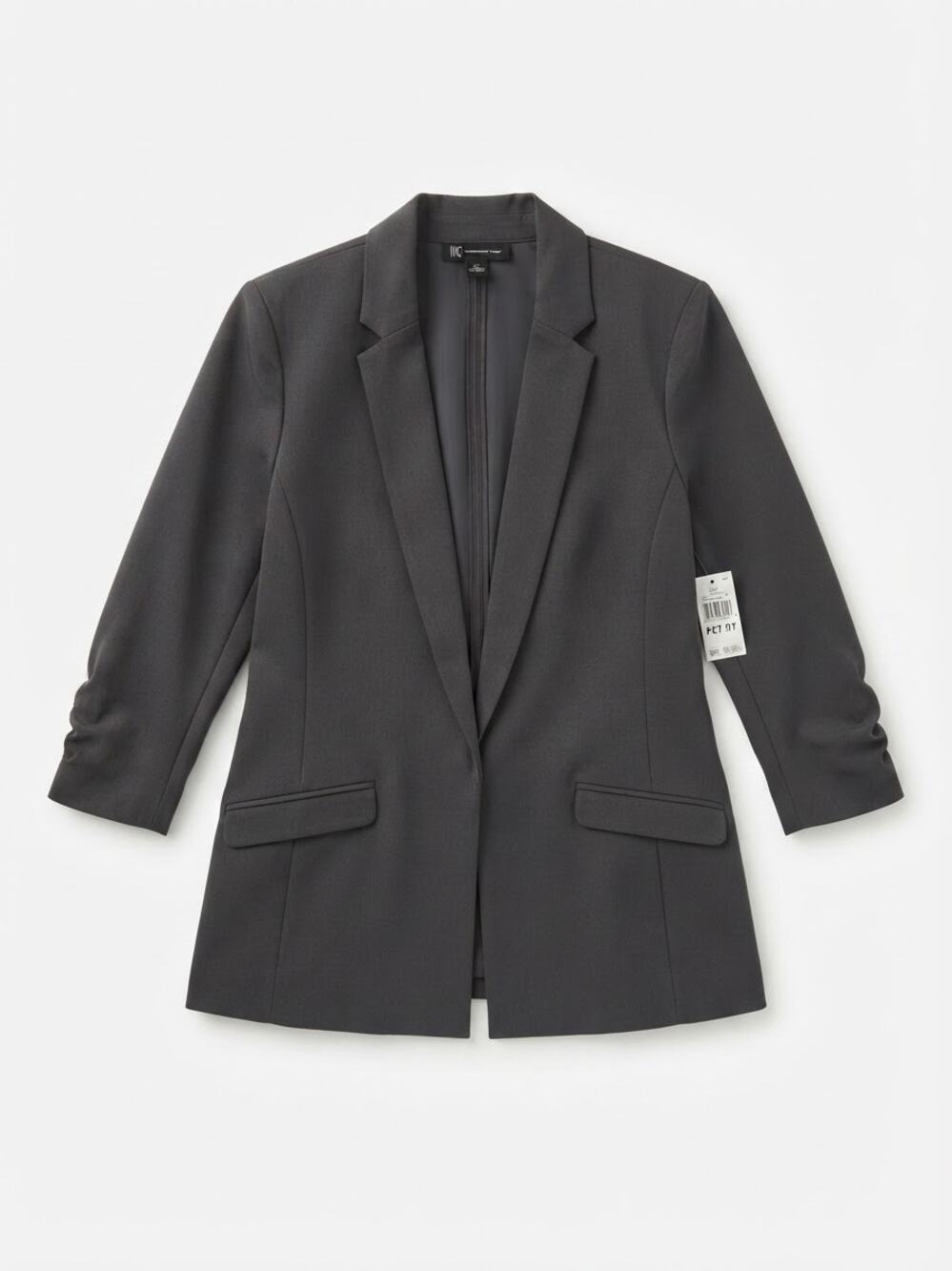INC International Concepts Grey Blazer Womens PS Petite Small Open Front NWT